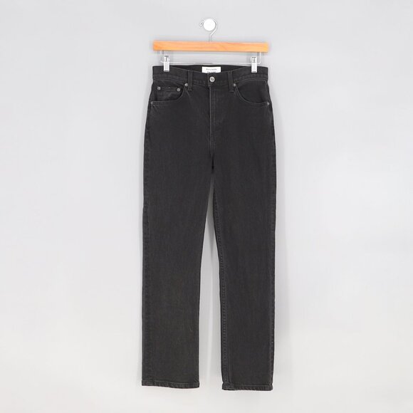REFORMATION Liza High Rise Straight Cropped Jeans in Faded Black Size 27 - Picture 2 of 9